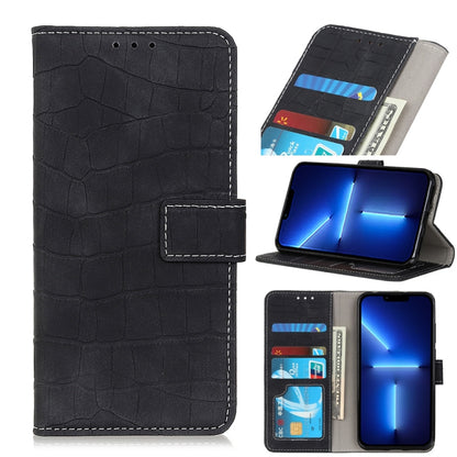 For iPhone 13 Pro Max Crocodile Texture Horizontal Flip Leather Case with Holder & Card Slots & Wallet (Black) by buy2fix