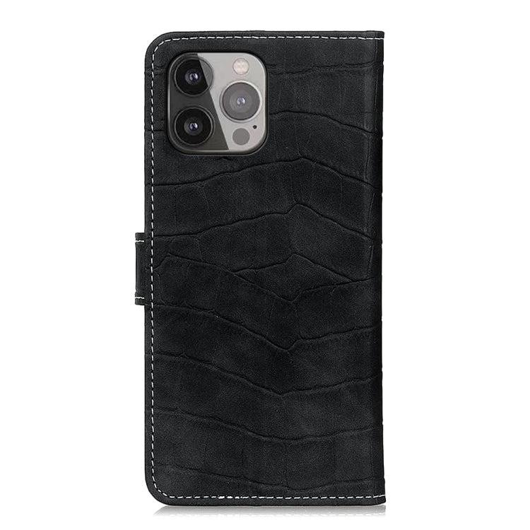 For iPhone 13 Pro Max Crocodile Texture Horizontal Flip Leather Case with Holder & Card Slots & Wallet (Black) by buy2fix
