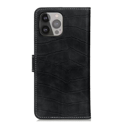 For iPhone 13 Pro Max Crocodile Texture Horizontal Flip Leather Case with Holder & Card Slots & Wallet (Black) by buy2fix