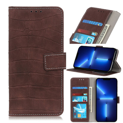 For iPhone 13 Pro Max Crocodile Texture Horizontal Flip Leather Case with Holder & Card Slots & Wallet (Brown) by buy2fix