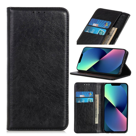 For iPhone 13 mini Magnetic Crazy Horse Texture Horizontal Flip Leather Case with Holder & Card Slots & Wallet (Black) - iPhone 13 mini Cases by buy2fix | Online Shopping UK | buy2fix