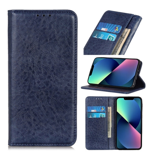 For iPhone 13 mini Magnetic Crazy Horse Texture Horizontal Flip Leather Case with Holder & Card Slots & Wallet (Blue) - iPhone 13 mini Cases by buy2fix | Online Shopping UK | buy2fix