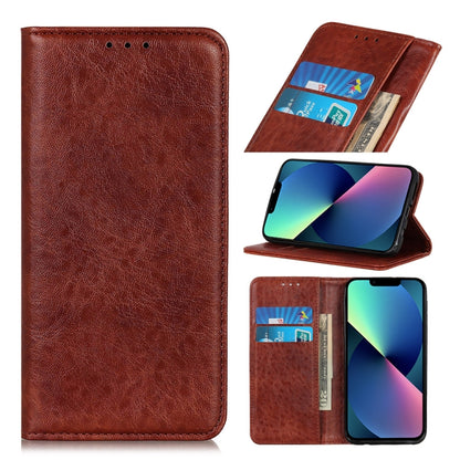 For iPhone 13 mini Magnetic Crazy Horse Texture Horizontal Flip Leather Case with Holder & Card Slots & Wallet (Brown) - iPhone 13 mini Cases by buy2fix | Online Shopping UK | buy2fix