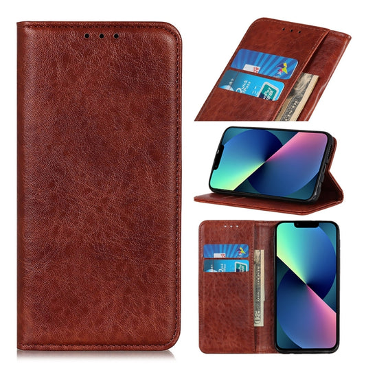 For iPhone 13 mini Magnetic Crazy Horse Texture Horizontal Flip Leather Case with Holder & Card Slots & Wallet (Brown) - iPhone 13 mini Cases by buy2fix | Online Shopping UK | buy2fix