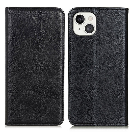 For iPhone 13 Magnetic Crazy Horse Texture Horizontal Flip Leather Case with Holder & Card Slots & Wallet(Black) - iPhone 13 Cases by buy2fix | Online Shopping UK | buy2fix