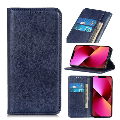 For iPhone 13 Magnetic Crazy Horse Texture Horizontal Flip Leather Case with Holder & Card Slots & Wallet(Blue) - iPhone 13 Cases by buy2fix | Online Shopping UK | buy2fix