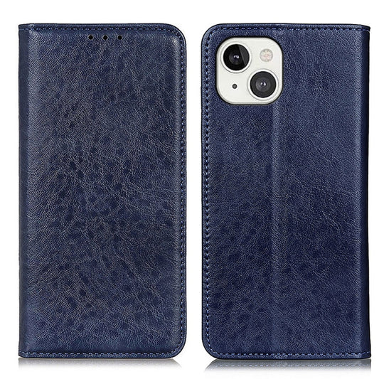 For iPhone 13 Magnetic Crazy Horse Texture Horizontal Flip Leather Case with Holder & Card Slots & Wallet(Blue) - iPhone 13 Cases by buy2fix | Online Shopping UK | buy2fix