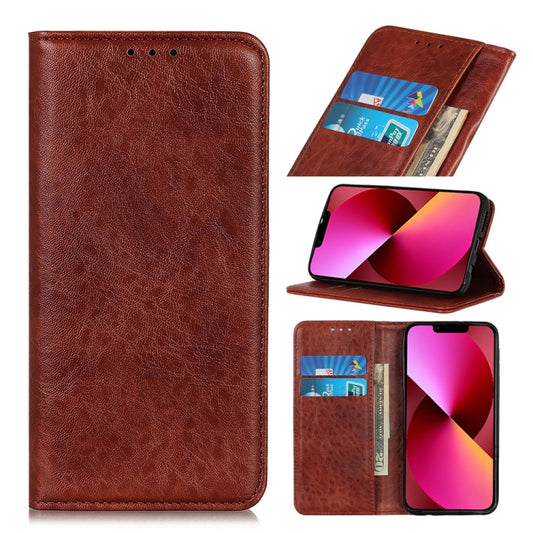 For iPhone 13 Magnetic Crazy Horse Texture Horizontal Flip Leather Case with Holder & Card Slots & Wallet(Brown) - iPhone 13 Cases by buy2fix | Online Shopping UK | buy2fix