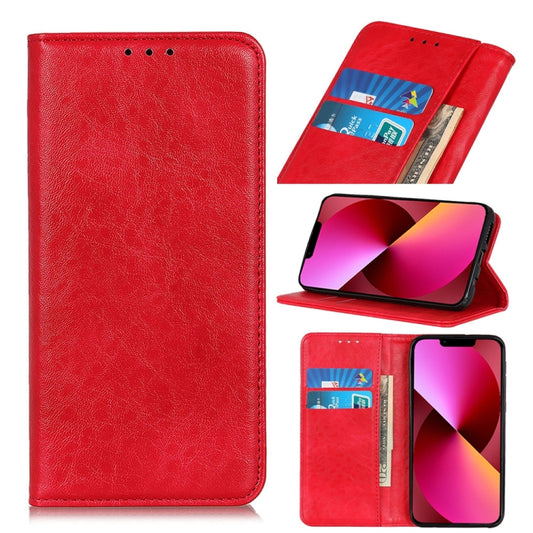 For iPhone 13 Magnetic Crazy Horse Texture Horizontal Flip Leather Case with Holder & Card Slots & Wallet(Red) - iPhone 13 Cases by buy2fix | Online Shopping UK | buy2fix