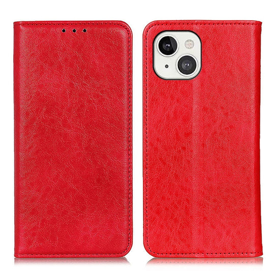 For iPhone 13 Magnetic Crazy Horse Texture Horizontal Flip Leather Case with Holder & Card Slots & Wallet(Red) - iPhone 13 Cases by buy2fix | Online Shopping UK | buy2fix