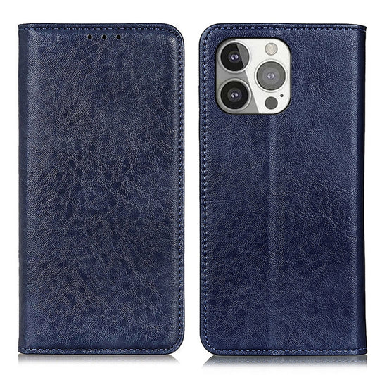 For iPhone 13 Pro Magnetic Crazy Horse Texture Horizontal Flip Leather Case with Holder & Card Slots & Wallet (Blue) - iPhone 13 Pro Cases by buy2fix | Online Shopping UK | buy2fix