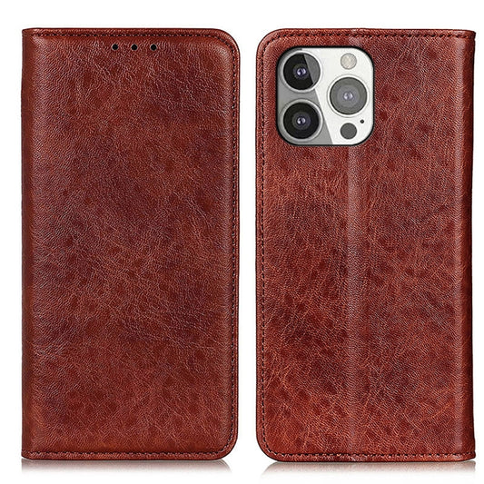 For iPhone 13 Pro Magnetic Crazy Horse Texture Horizontal Flip Leather Case with Holder & Card Slots & Wallet (Brown) - iPhone 13 Pro Cases by buy2fix | Online Shopping UK | buy2fix