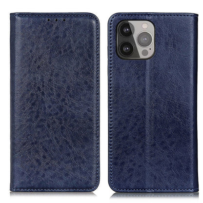For iPhone 13 Pro Max Magnetic Crazy Horse Texture Horizontal Flip Leather Case with Holder & Card Slots & Wallet (Blue) by buy2fix