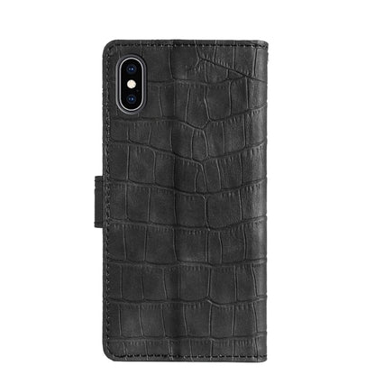 For iPhone X / XS Skin Feel Crocodile Texture Magnetic Clasp Horizontal Flip PU Leather Case with Holder & Card Slots & Wallet(Black) - More iPhone Cases by buy2fix | Online Shopping UK | buy2fix