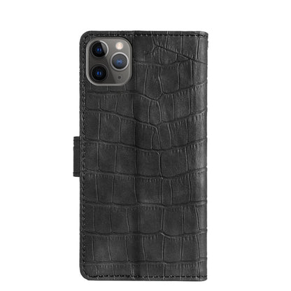 For iPhone 12 / 12 Pro Skin Feel Crocodile Texture Magnetic Clasp Horizontal Flip PU Leather Case with Holder & Card Slots & Wallet(Black) - iPhone 12 / 12 Pro Cases by buy2fix | Online Shopping UK | buy2fix