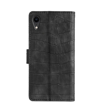 For iPhone XR Skin Feel Crocodile Texture Magnetic Clasp Horizontal Flip PU Leather Case with Holder & Card Slots & Wallet(Black) - More iPhone Cases by buy2fix | Online Shopping UK | buy2fix