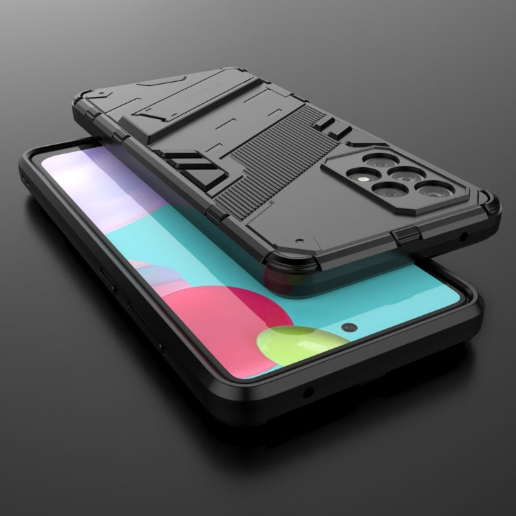 For Samsung Galaxy A52 5G Punk Armor 2 in 1 PC + TPU Shockproof Case with Invisible Holder(Black) by buy2fix