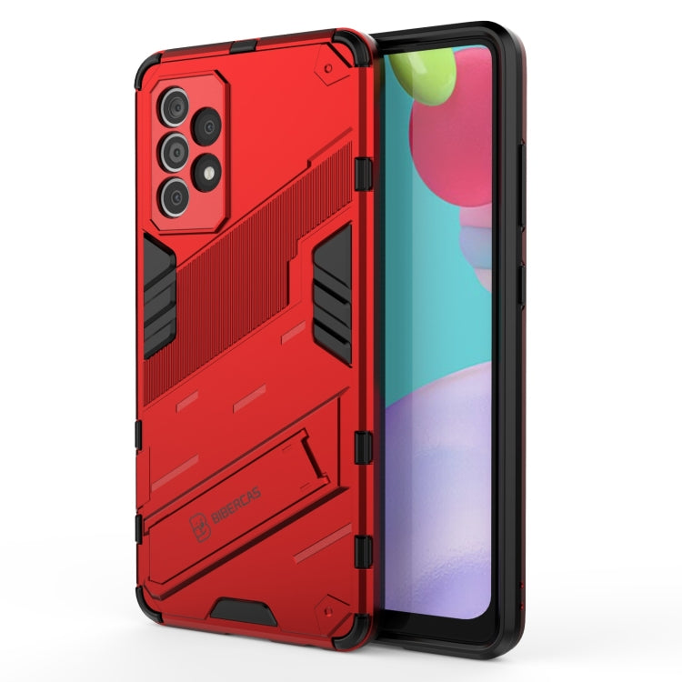 For Samsung Galaxy A52 5G Punk Armor 2 in 1 PC + TPU Shockproof Case with Invisible Holder(Red) by buy2fix