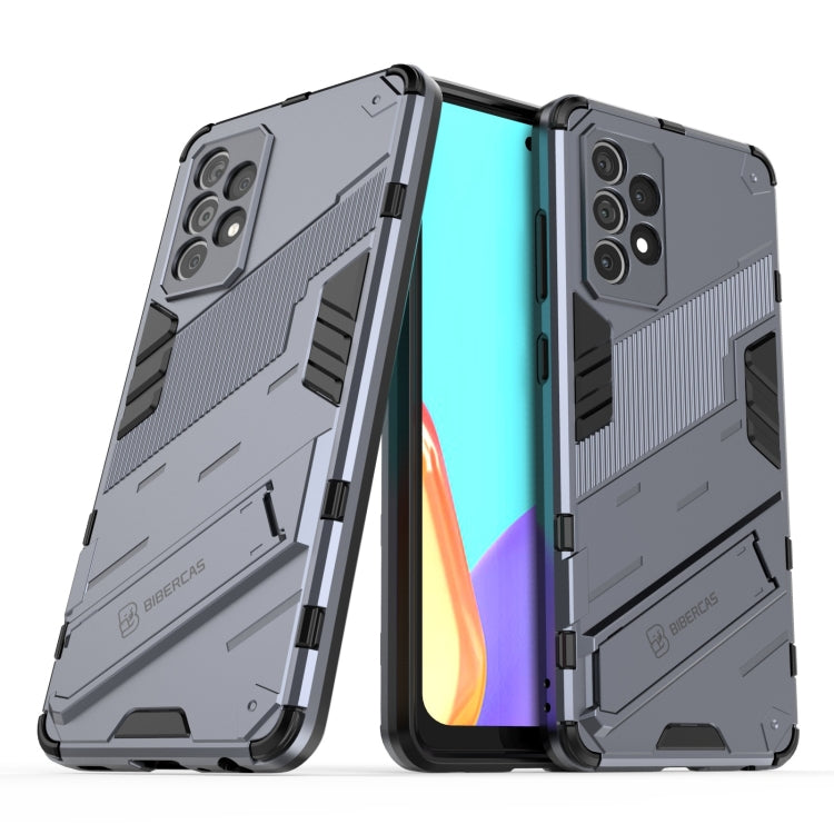 For Samsung Galaxy A52 5G Punk Armor 2 in 1 PC + TPU Shockproof Case with Invisible Holder(Grey) by buy2fix