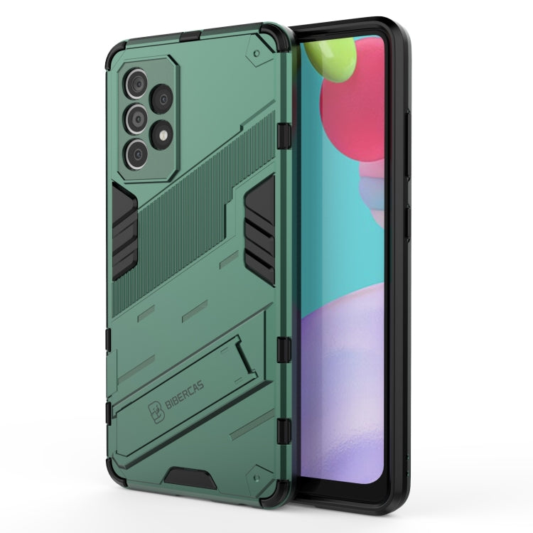 For Samsung Galaxy A52 5G Punk Armor 2 in 1 PC + TPU Shockproof Case with Invisible Holder(Green) by buy2fix