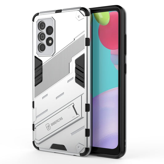 For Samsung Galaxy A52 5G Punk Armor 2 in 1 PC + TPU Shockproof Case with Invisible Holder(White) by buy2fix