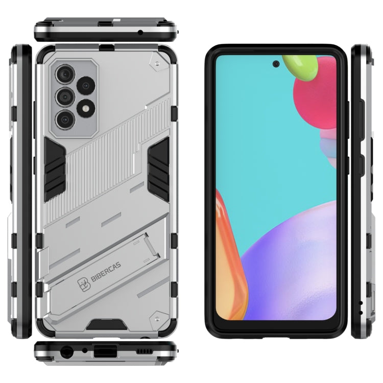 For Samsung Galaxy A52 5G Punk Armor 2 in 1 PC + TPU Shockproof Case with Invisible Holder(White) by buy2fix