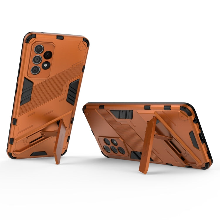 For Samsung Galaxy A52 5G Punk Armor 2 in 1 PC + TPU Shockproof Case with Invisible Holder(Orange) by buy2fix