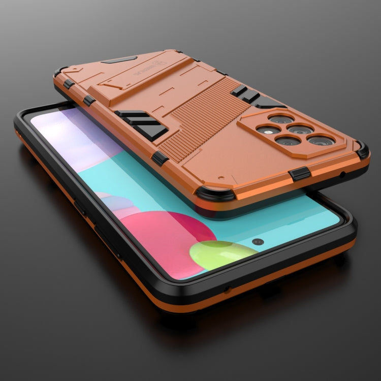 For Samsung Galaxy A52 5G Punk Armor 2 in 1 PC + TPU Shockproof Case with Invisible Holder(Orange) by buy2fix