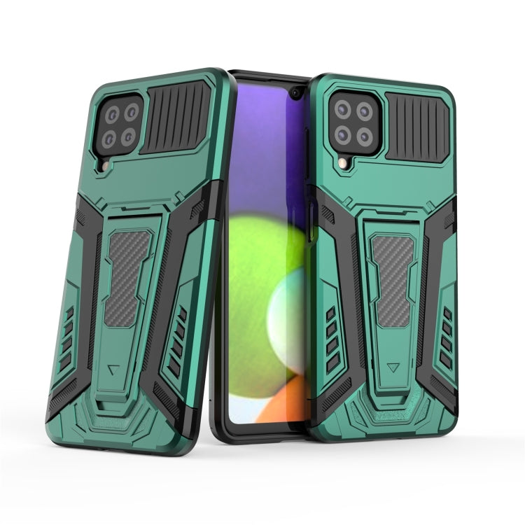 For Samsung Galaxy A22 4G War Chariot Series Armor All-inclusive Shockproof PC + TPU Protective Case with Invisible Holder(Green) by buy2fix
