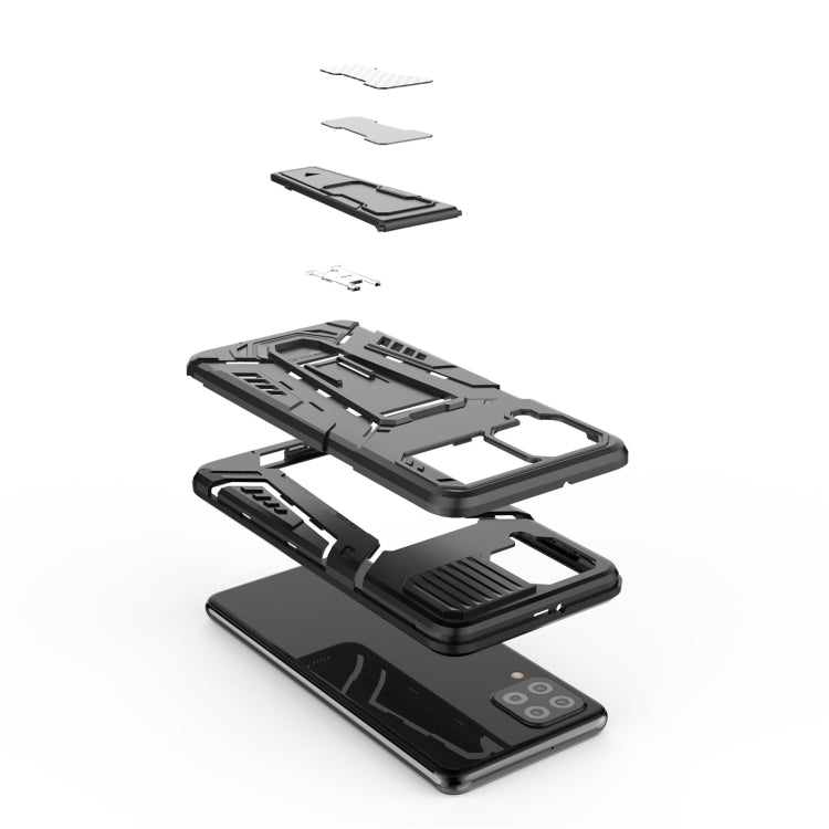 For Samsung Galaxy A22 4G War Chariot Series Armor All-inclusive Shockproof PC + TPU Protective Case with Invisible Holder(Green) by buy2fix