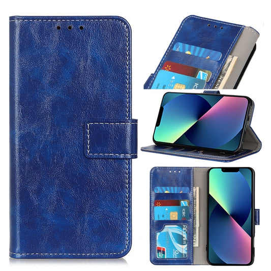 For iPhone 13 mini Retro Crazy Horse Texture Horizontal Flip Leather Case with Holder & Card Slots & Photo Frame & Wallet (Blue) - iPhone 13 mini Cases by buy2fix | Online Shopping UK | buy2fix