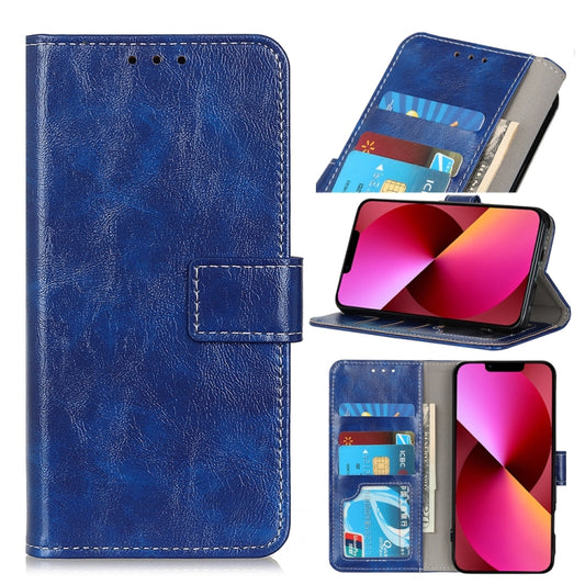 For iPhone 13 Retro Crazy Horse Texture Horizontal Flip Leather Case with Holder & Card Slots & Photo Frame & Wallet(Blue) - iPhone 13 Cases by buy2fix | Online Shopping UK | buy2fix
