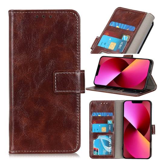 For iPhone 13 Retro Crazy Horse Texture Horizontal Flip Leather Case with Holder & Card Slots & Photo Frame & Wallet(Brown) - iPhone 13 Cases by buy2fix | Online Shopping UK | buy2fix