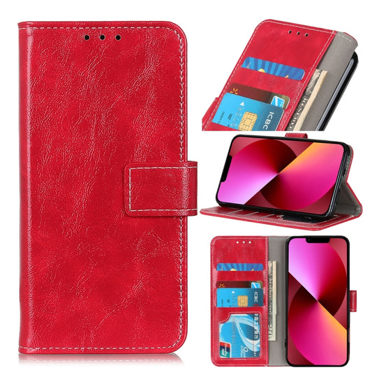 For iPhone 13 Retro Crazy Horse Texture Horizontal Flip Leather Case with Holder & Card Slots & Photo Frame & Wallet(Red) - iPhone 13 Cases by buy2fix | Online Shopping UK | buy2fix