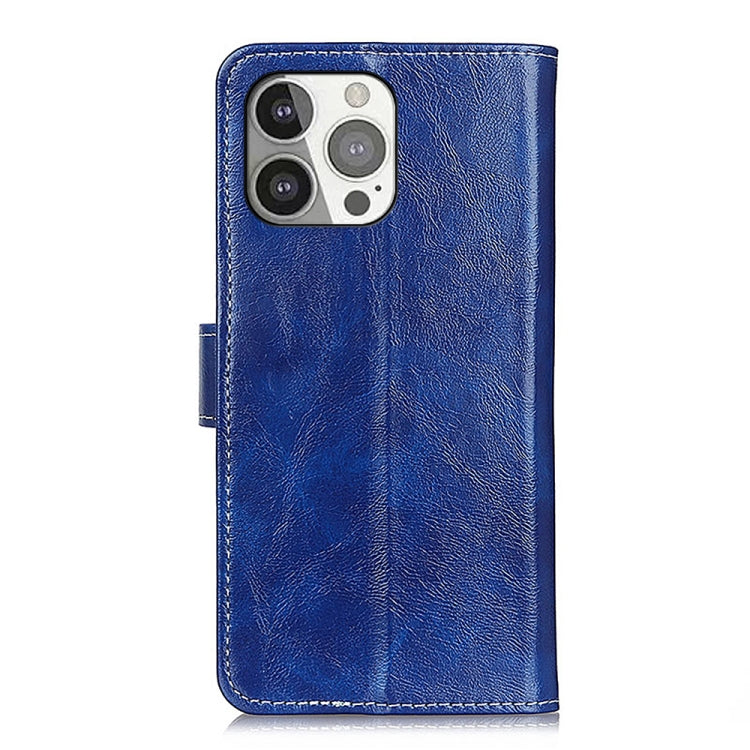 For iPhone 13 Pro Retro Crazy Horse Texture Horizontal Flip Leather Case with Holder & Card Slots & Photo Frame & Wallet (Blue) - iPhone 13 Pro Cases by buy2fix | Online Shopping UK | buy2fix