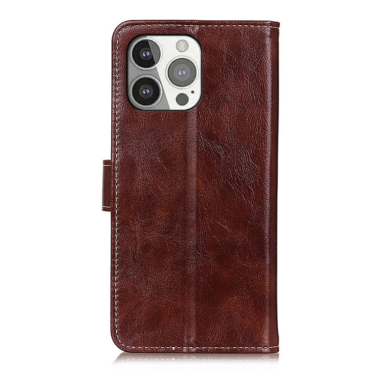 For iPhone 13 Pro Retro Crazy Horse Texture Horizontal Flip Leather Case with Holder & Card Slots & Photo Frame & Wallet (Brown) - iPhone 13 Pro Cases by buy2fix | Online Shopping UK | buy2fix