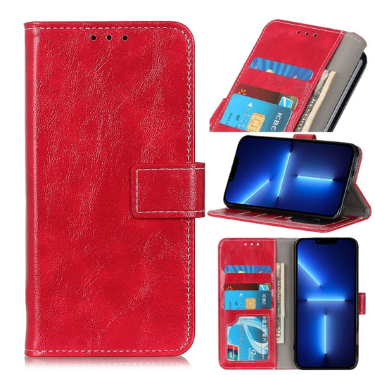 For iPhone 13 Pro Retro Crazy Horse Texture Horizontal Flip Leather Case with Holder & Card Slots & Photo Frame & Wallet (Red) - iPhone 13 Pro Cases by buy2fix | Online Shopping UK | buy2fix