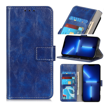 For iPhone 13 Pro Max Retro Crazy Horse Texture Horizontal Flip Leather Case with Holder & Card Slots & Photo Frame & Wallet (Blue) by buy2fix
