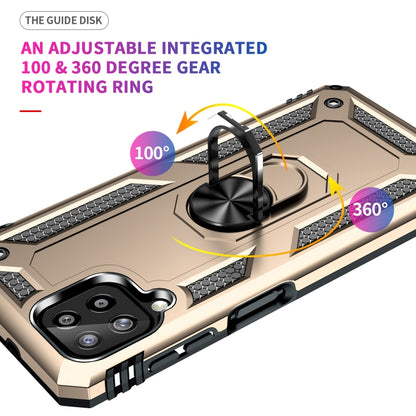 For Samsung Galaxy A22 4G Shockproof TPU + PC Protective Case with 360 Degree Rotating Holder(Gold) by buy2fix
