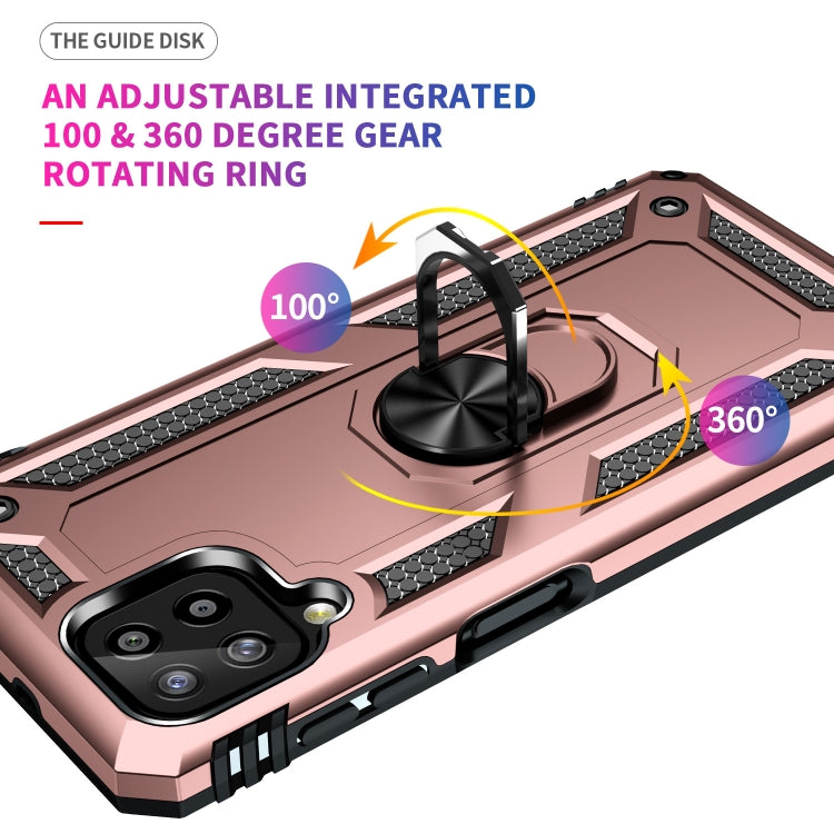For Samsung Galaxy A22 4G Shockproof TPU + PC Protective Case with 360 Degree Rotating Holder(Rose Gold) by buy2fix