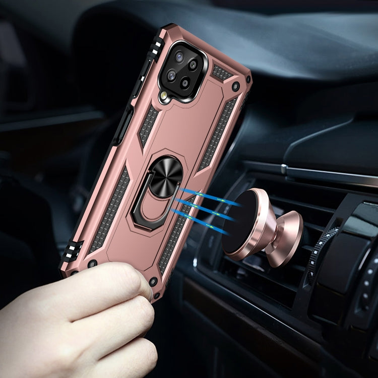 For Samsung Galaxy A22 4G Shockproof TPU + PC Protective Case with 360 Degree Rotating Holder(Rose Gold) by buy2fix