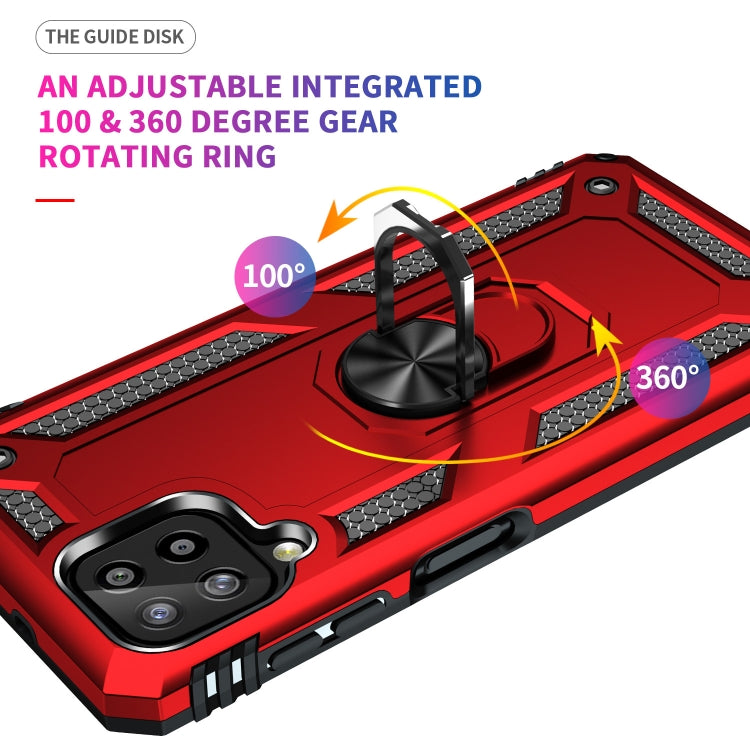 For Samsung Galaxy A22 4G Shockproof TPU + PC Protective Case with 360 Degree Rotating Holder(Red) by buy2fix