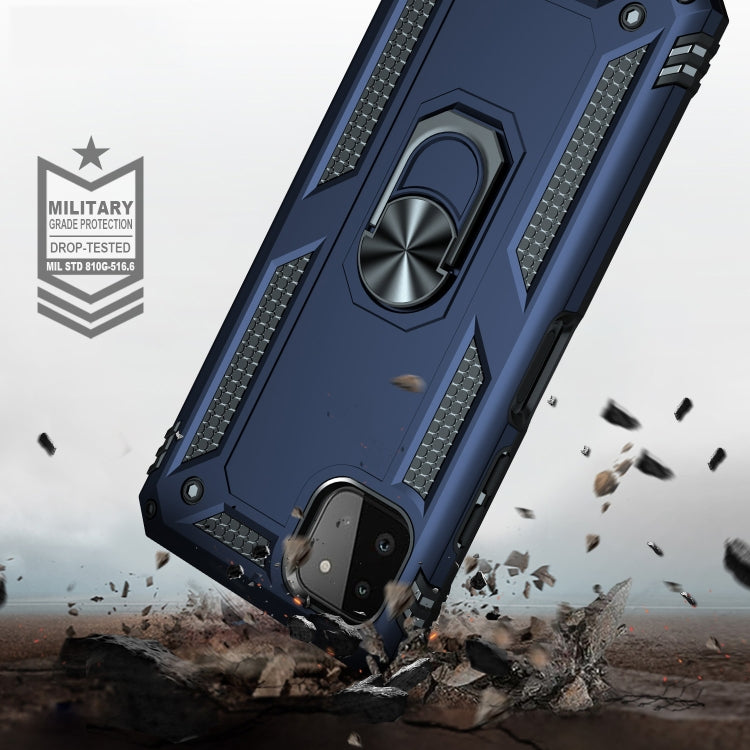 For Samsung Galaxy A22 5G Shockproof TPU + PC Protective Case with 360 Degree Rotating Holder(Blue) by buy2fix