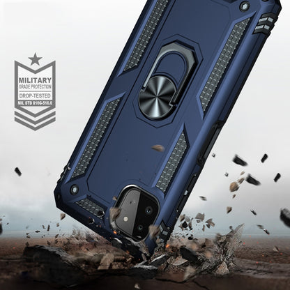 For Samsung Galaxy A22 5G Shockproof TPU + PC Protective Case with 360 Degree Rotating Holder(Blue) by buy2fix