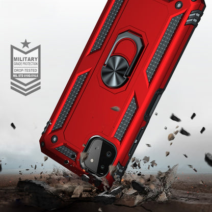 For Samsung Galaxy A22 5G Shockproof TPU + PC Protective Case with 360 Degree Rotating Holder(Red) by buy2fix