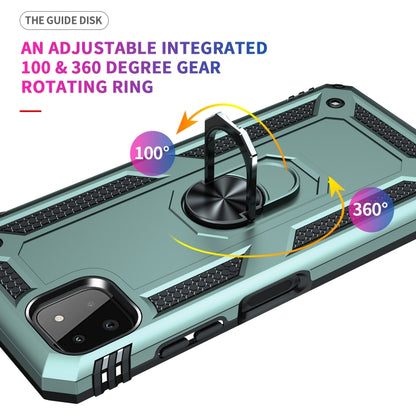 For Samsung Galaxy A22 5G Shockproof TPU + PC Protective Case with 360 Degree Rotating Holder(Dark Green) by buy2fix