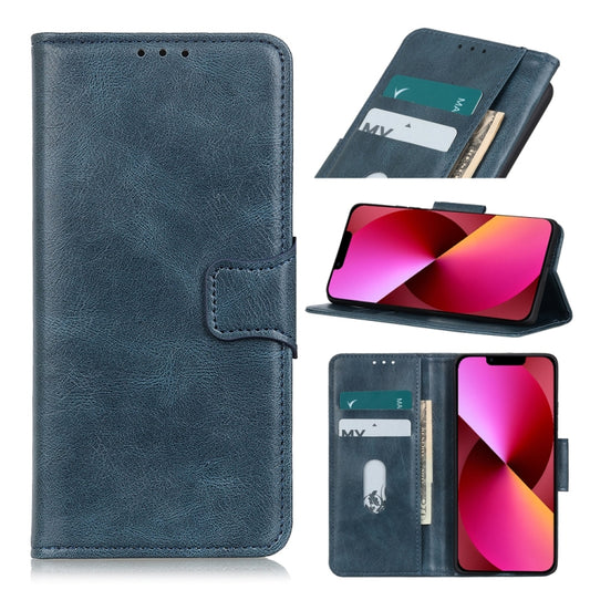 For iPhone 13 Mirren Crazy Horse Texture Horizontal Flip Leather Case with Holder & Card Slots & Wallet(Blue) - iPhone 13 Cases by buy2fix | Online Shopping UK | buy2fix