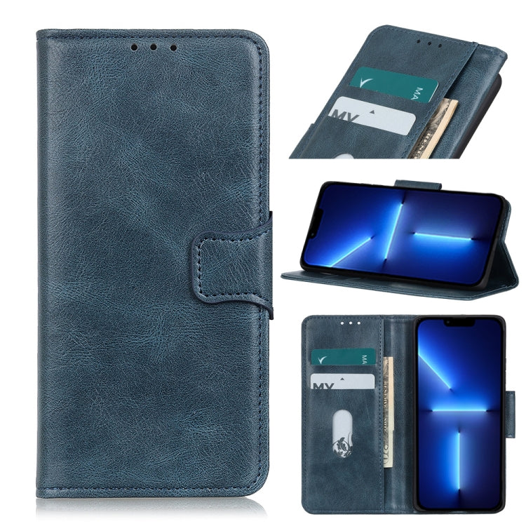 For iPhone 13 Pro Max Mirren Crazy Horse Texture Horizontal Flip Leather Case with Holder & Card Slots & Wallet (Blue) by buy2fix