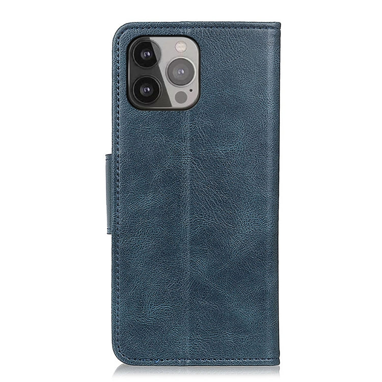For iPhone 13 Pro Max Mirren Crazy Horse Texture Horizontal Flip Leather Case with Holder & Card Slots & Wallet (Blue) by buy2fix