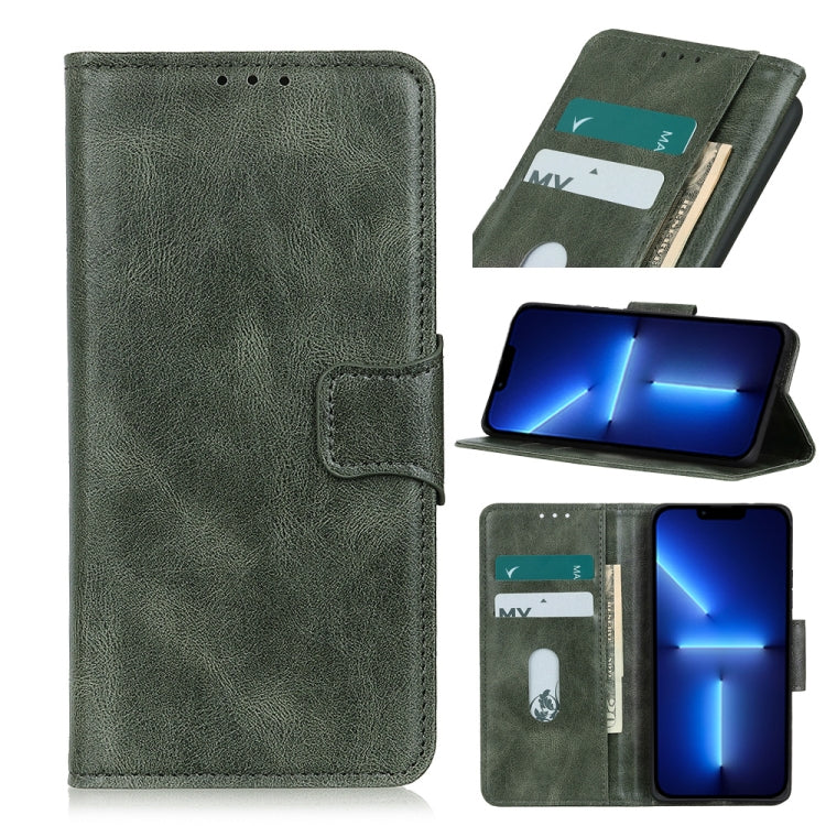 For iPhone 13 Pro Max Mirren Crazy Horse Texture Horizontal Flip Leather Case with Holder & Card Slots & Wallet (Green) by buy2fix